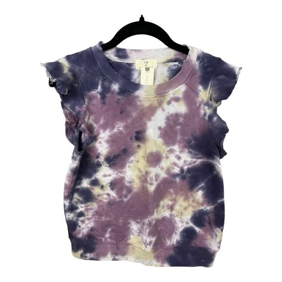 Anthropologie T.la Tie Dye Flutter Sleeve Top In Purple Motif Size‎ XS NWT - Picture 3 of 8